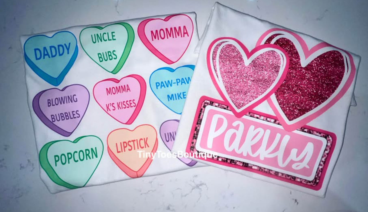 Double Heart Name Tee