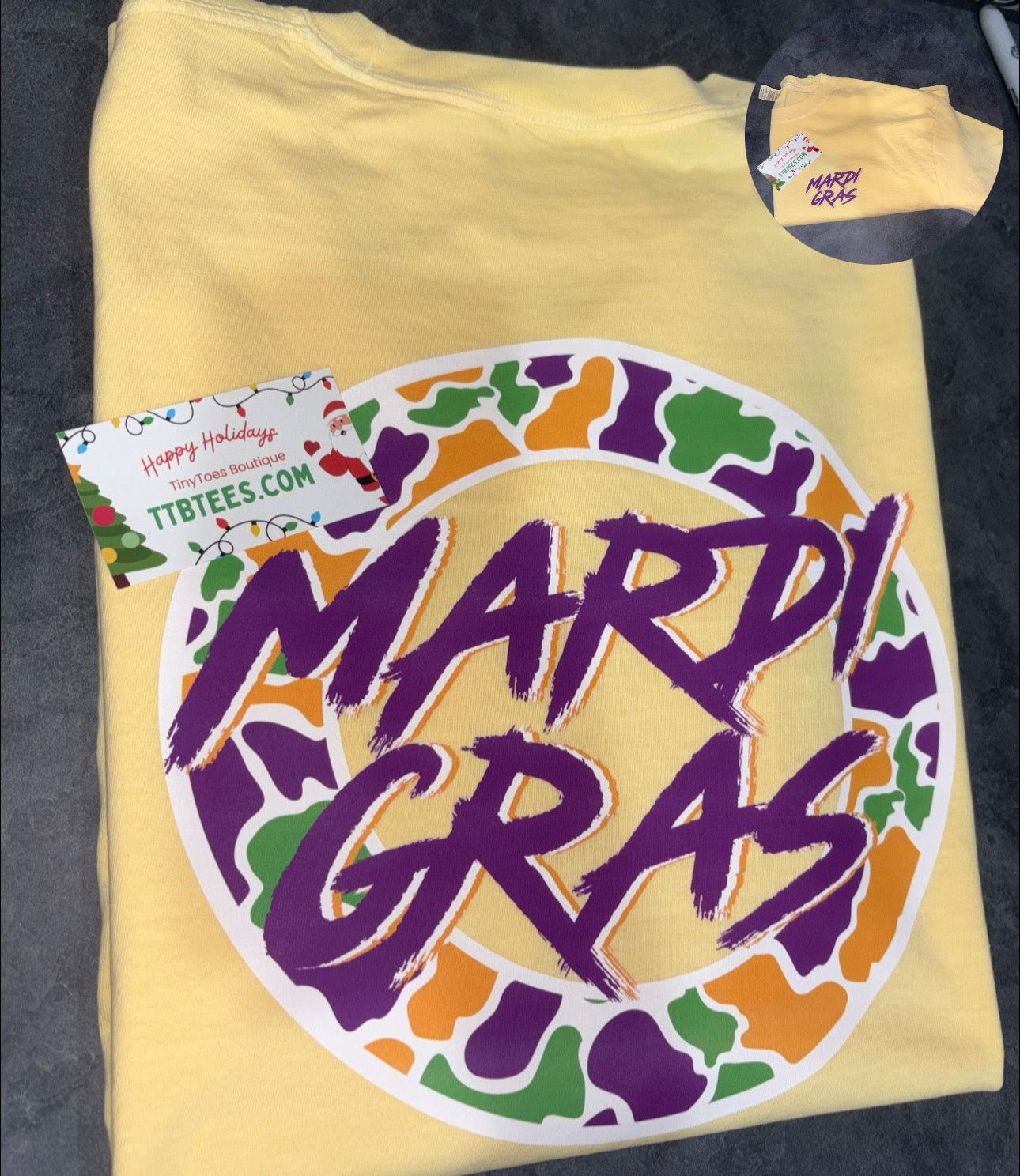 Mardi Gras - 2 sided. Comfort colors