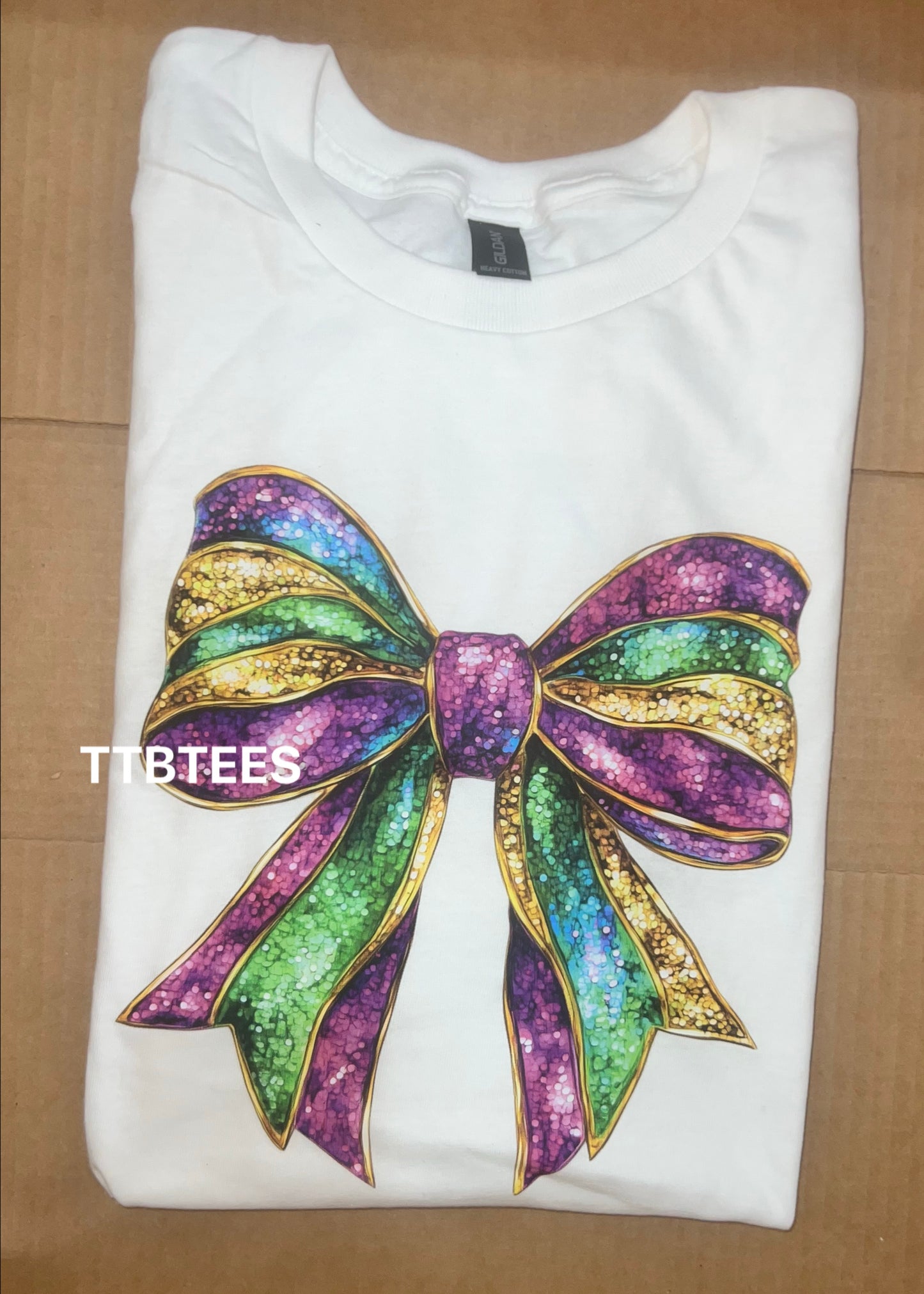Mardi Gras Glitter Bow