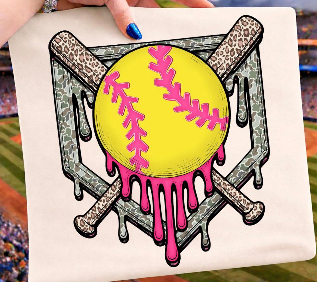 Camo cheetah softball