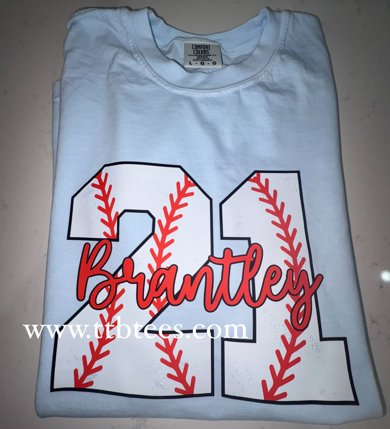 Comfort colors: Custom Baseball name and number