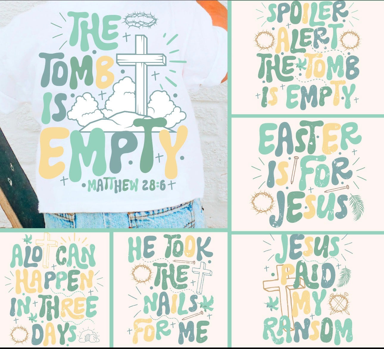 Easter Tees - 2 sided design on back