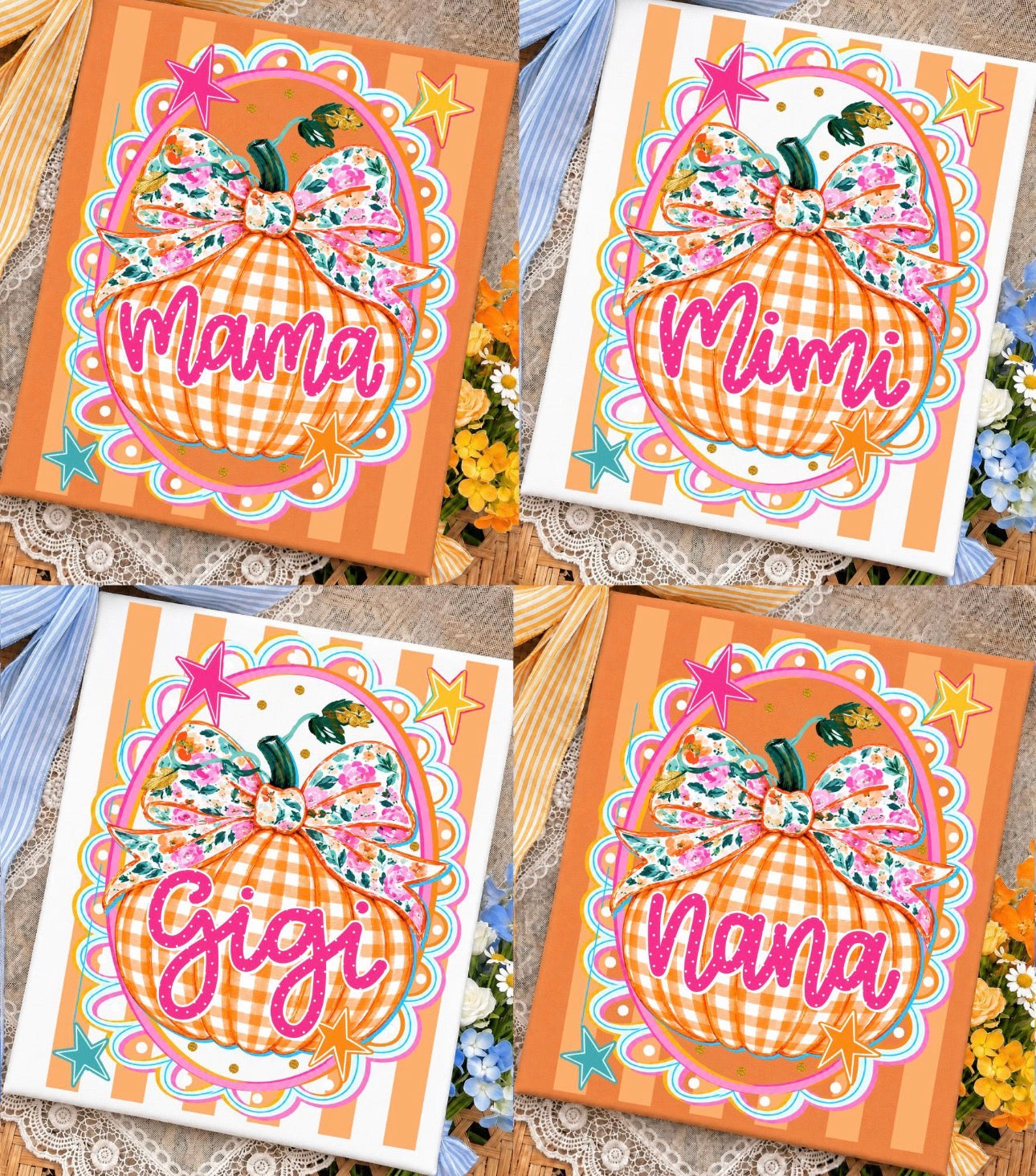 Mama, Mimi, Gigi, Nana Pumpkin tee