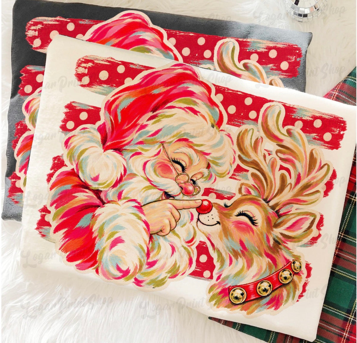 Reindeer and Santa