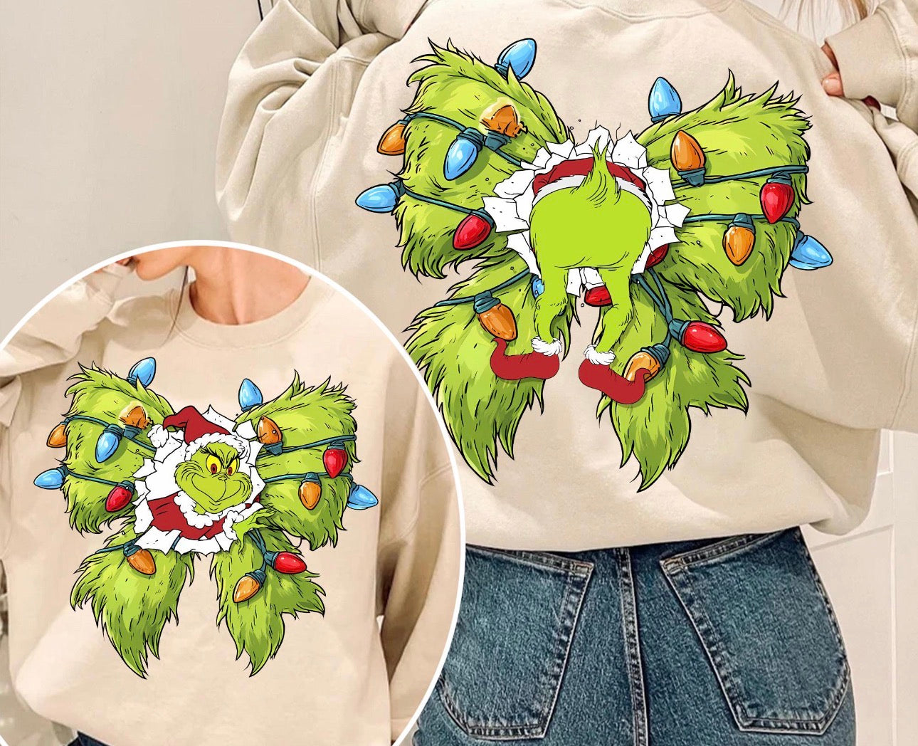 Grinch Bow - 2 sided