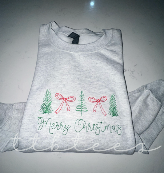 Embroidered Merry Christmas Sweatshirt