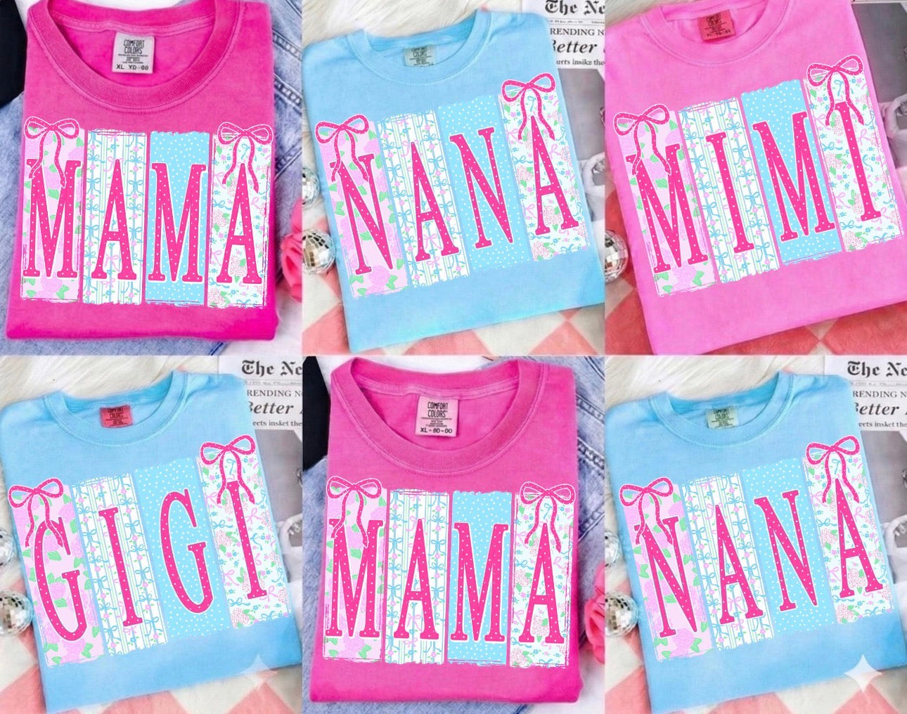 Mama, Nana, Mimi, Gigi tee - comfort colors