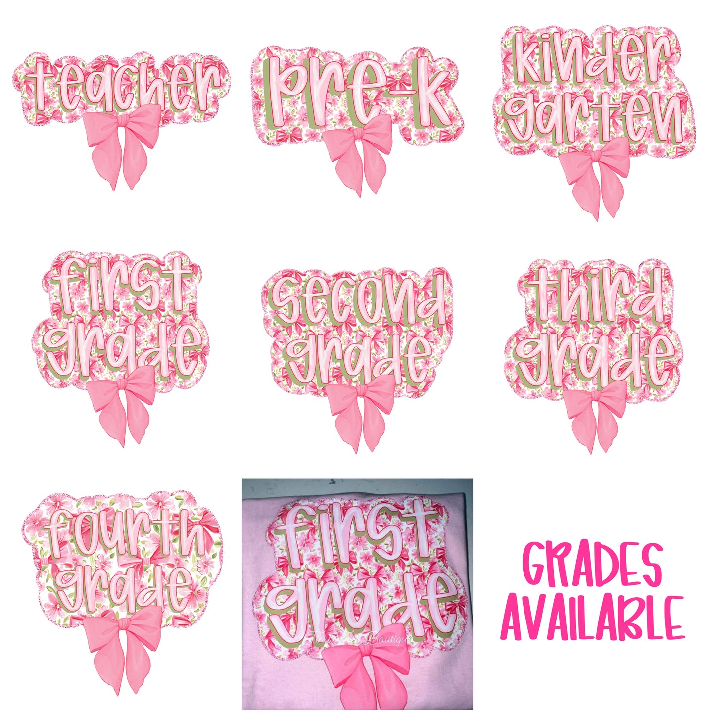 Floral Grade Level Tees