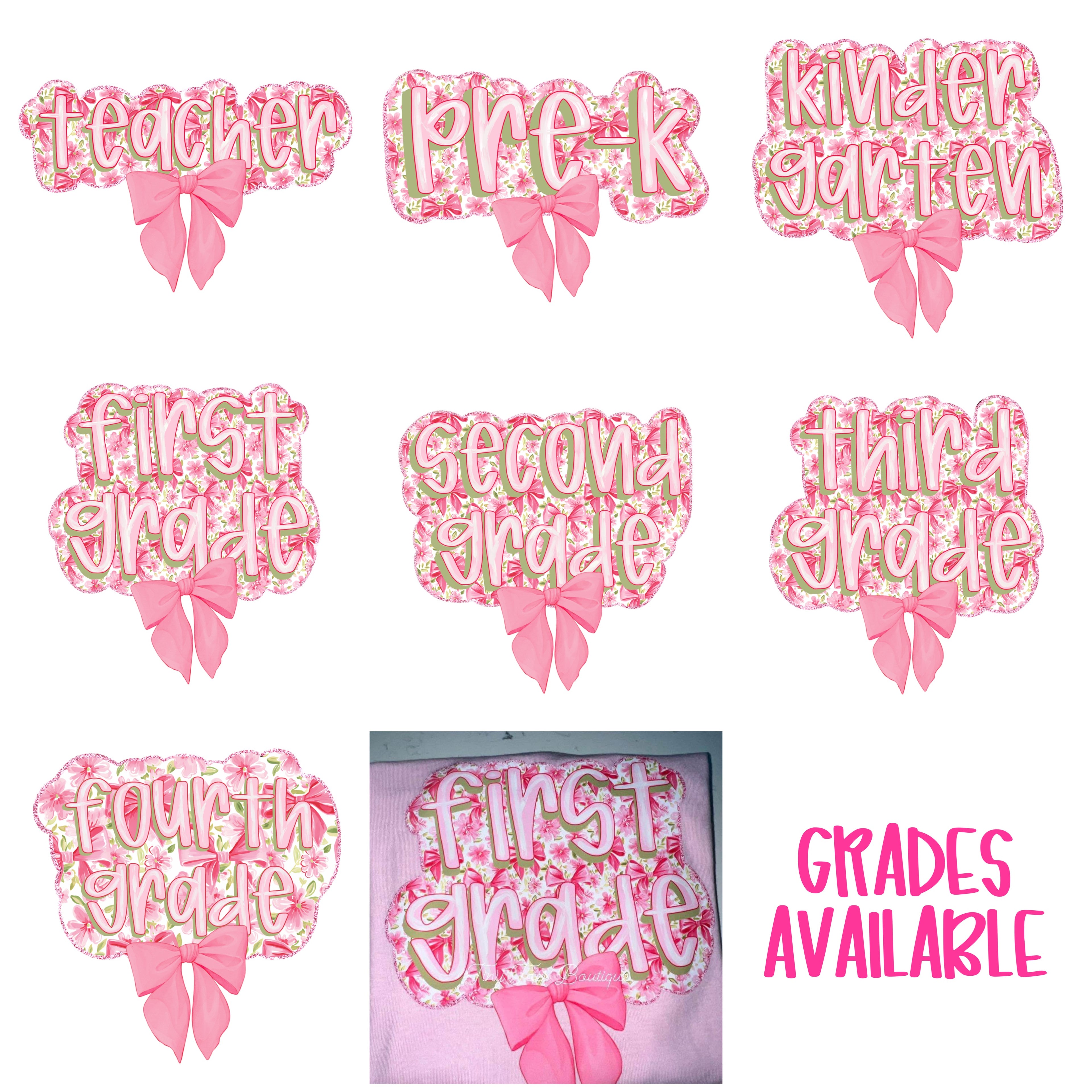 Floral Grade Level Tees
