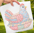 Vintage hen faux applique