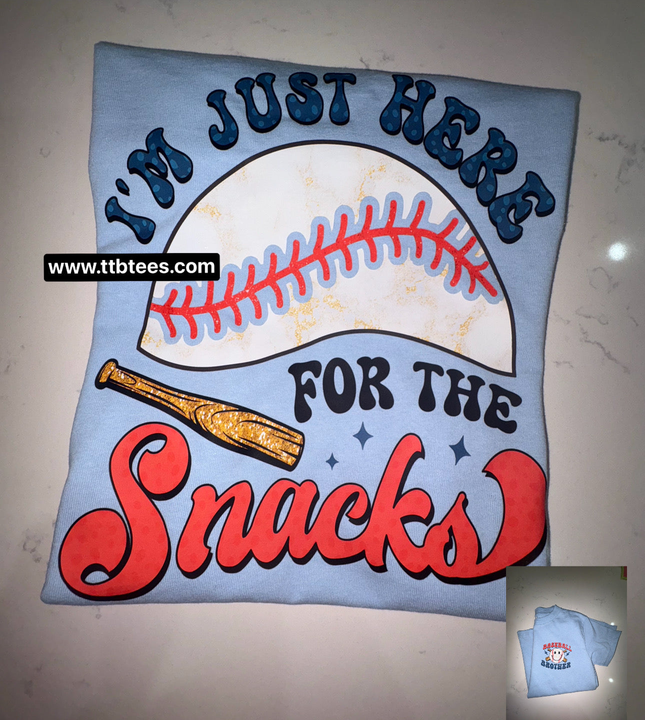 Baseball Brother- Here for the Snacks