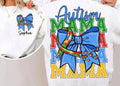 Autism Mama with name t-shirt
