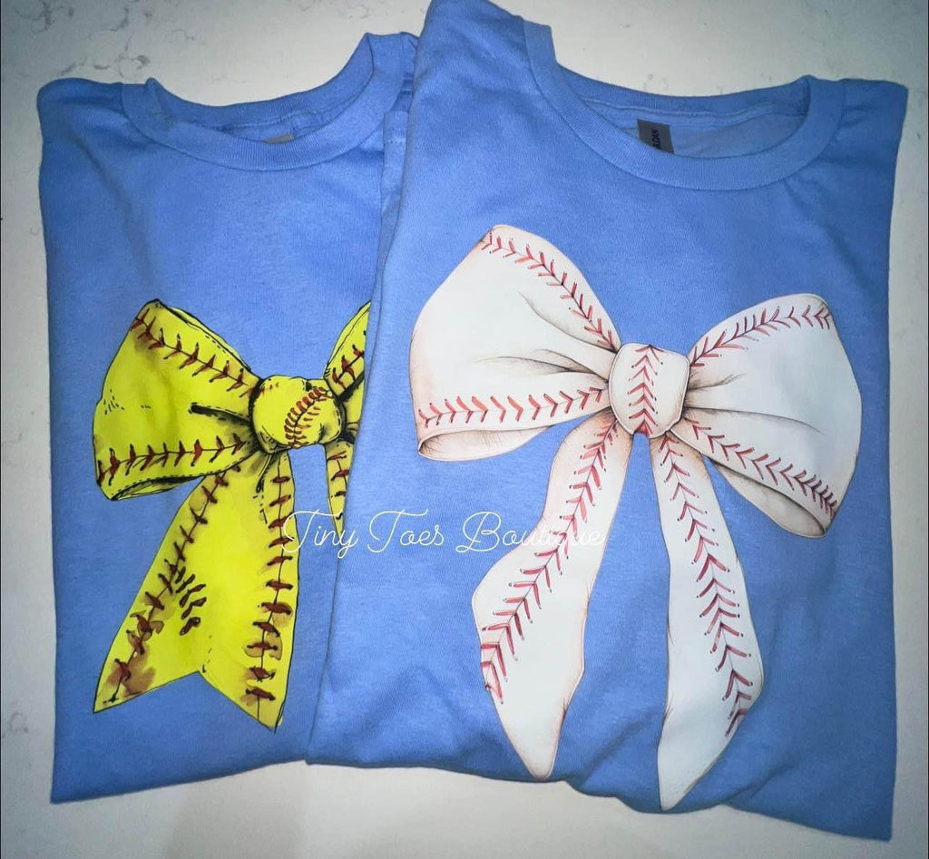 Sports Bow Tees (baseball, softball, basketball, volleyball, football)