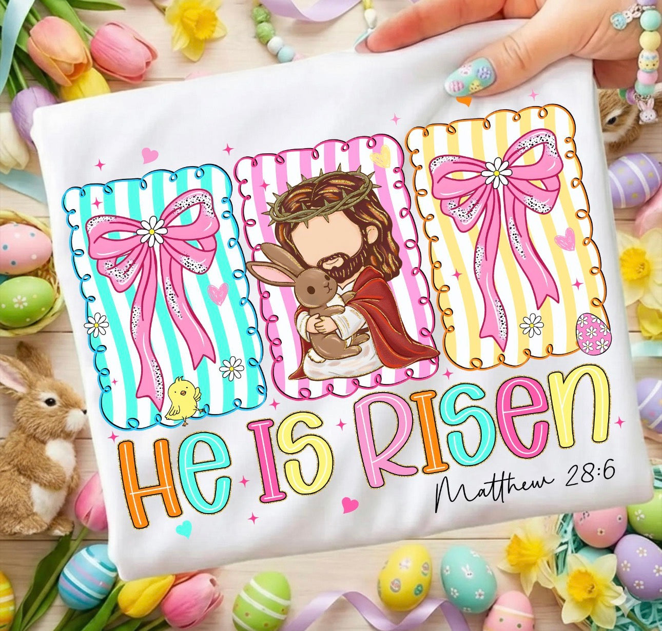 He is risen Easter tee