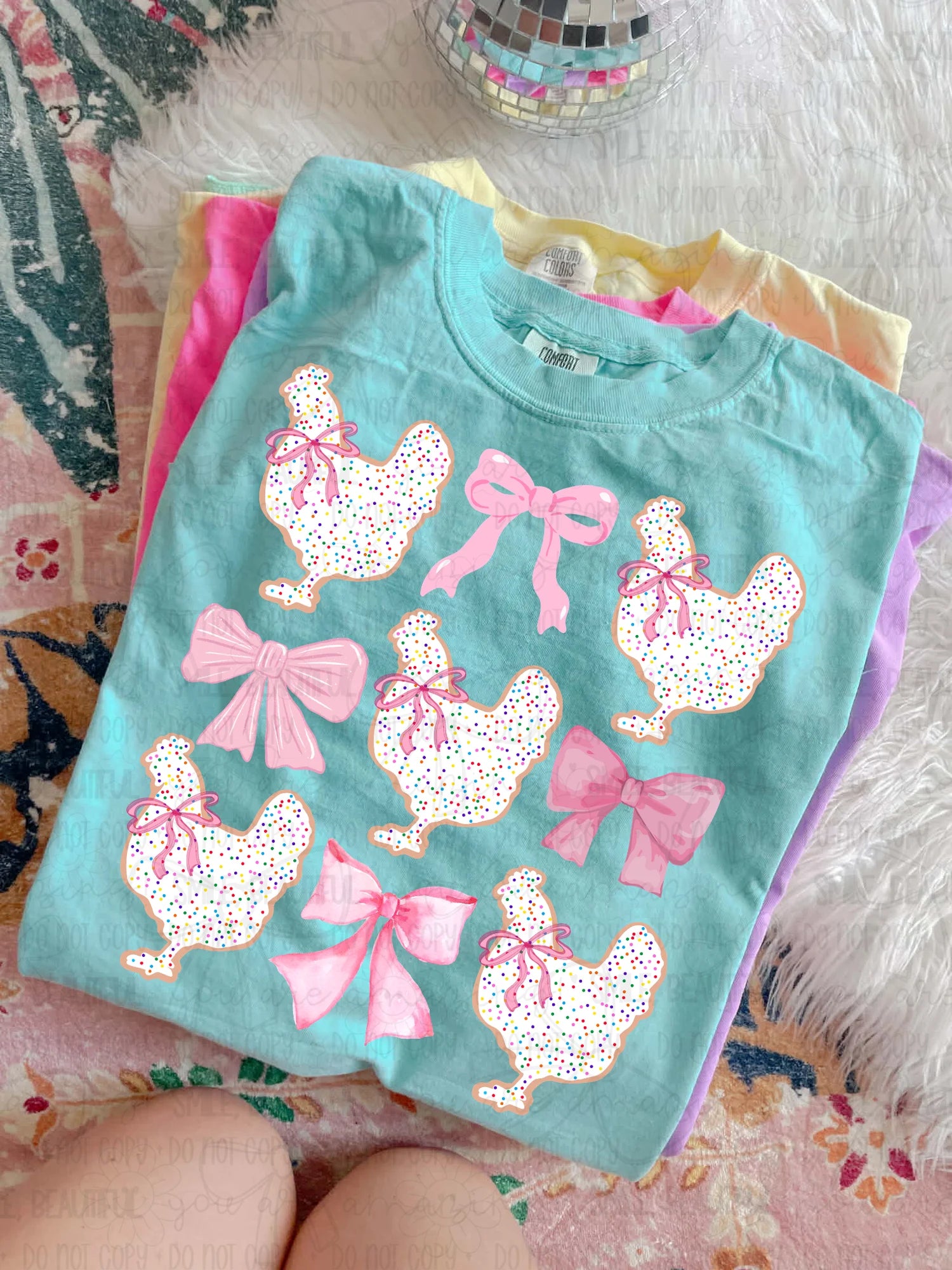 Sprinkle Chicken and Bows Comfort colors