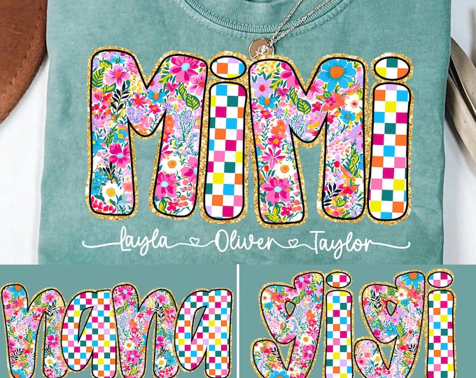 Mimi, Nana, Gigi with names underneath