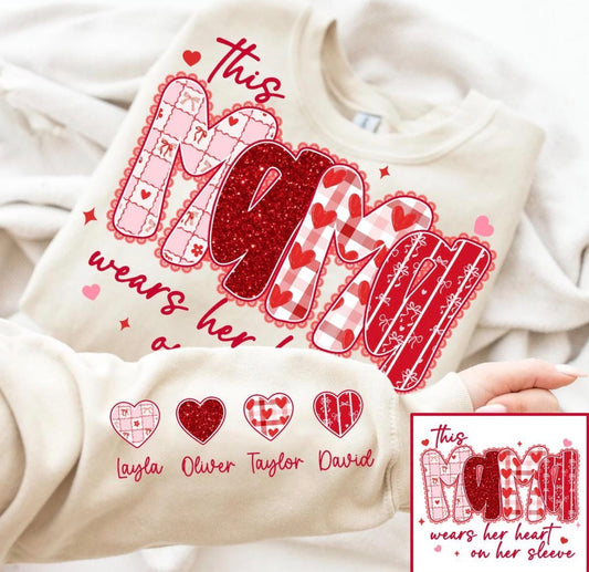 This Mama with hearts and names sweatshirt