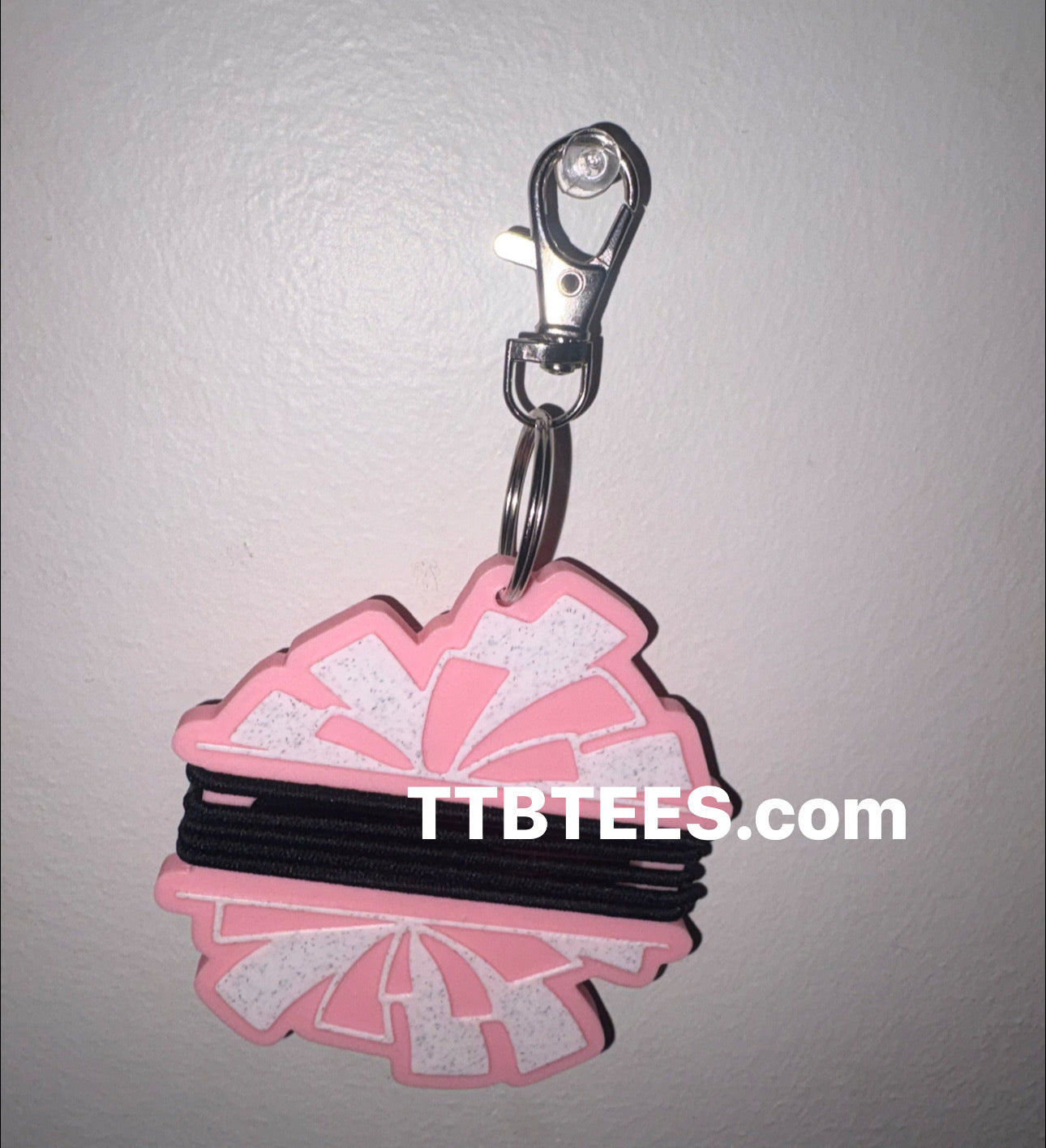 Pink Pom Pom hair tie holder