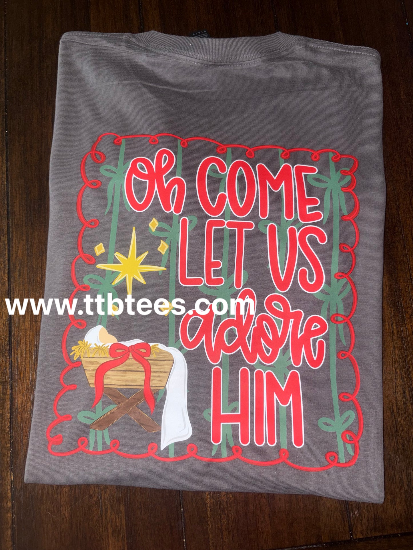 2 sided. Come let us adore him.