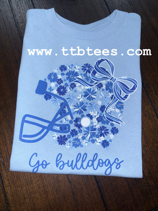 Floral Bulldog Helmet