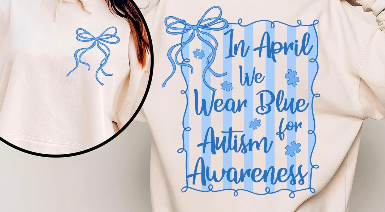 In April we wear blue t-shirt