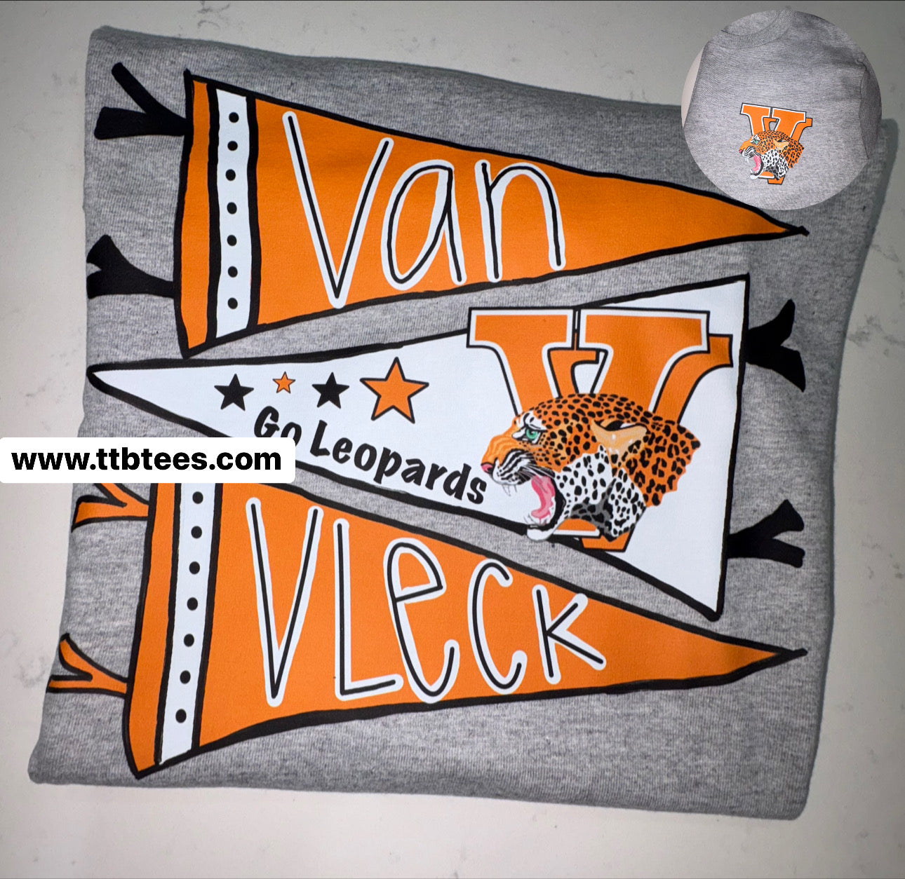 Van Vleck Leopards- 2 sided tee