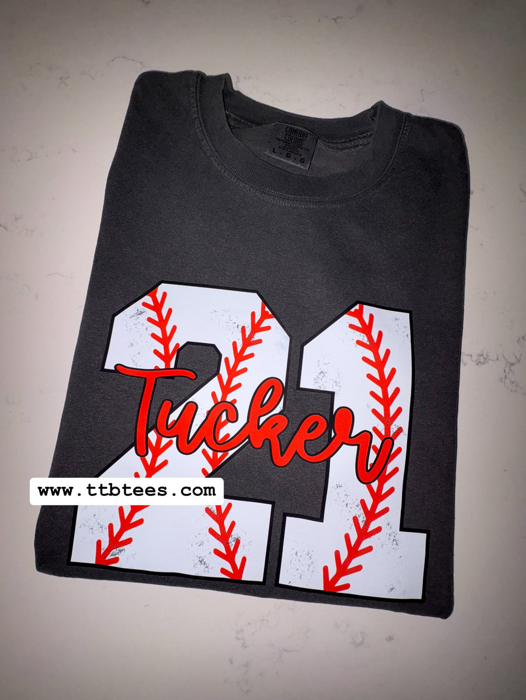 Comfort colors: Custom Baseball name and number