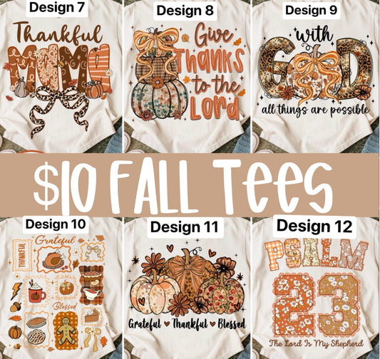 $10 fall tees- designs 7-12