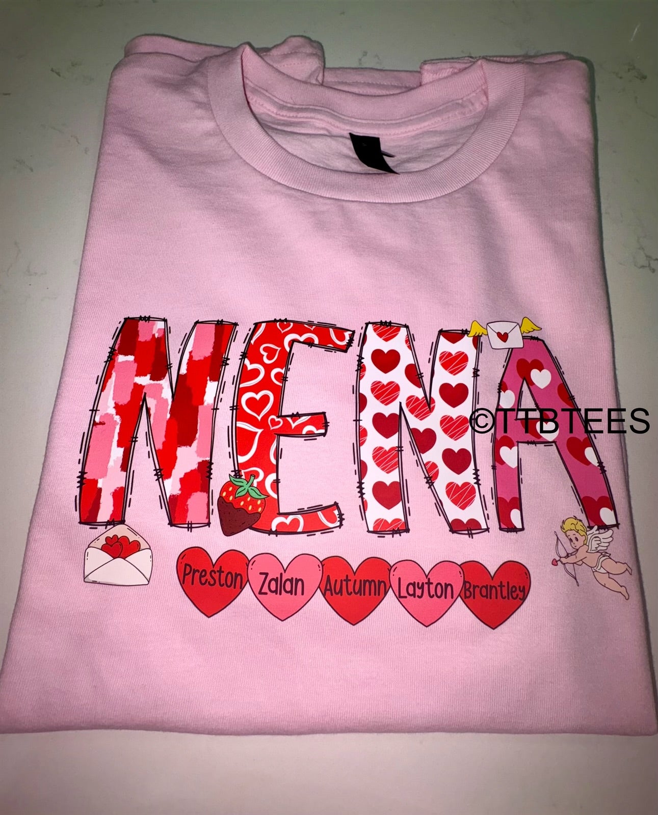 Valentines Name Tee WITH hearts
