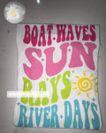 Boat Waves, Sun Rays and River Days- 2 sided tee