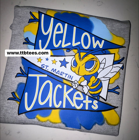 Yellow Jackets- 2 sided tee. St Martin