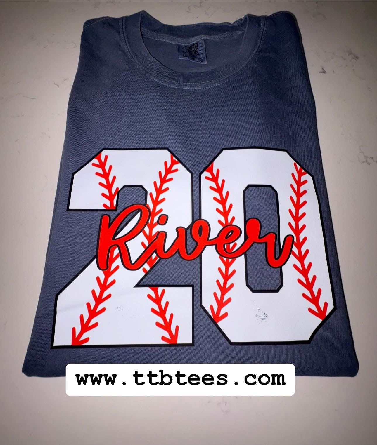 Comfort colors: Custom Baseball name and number