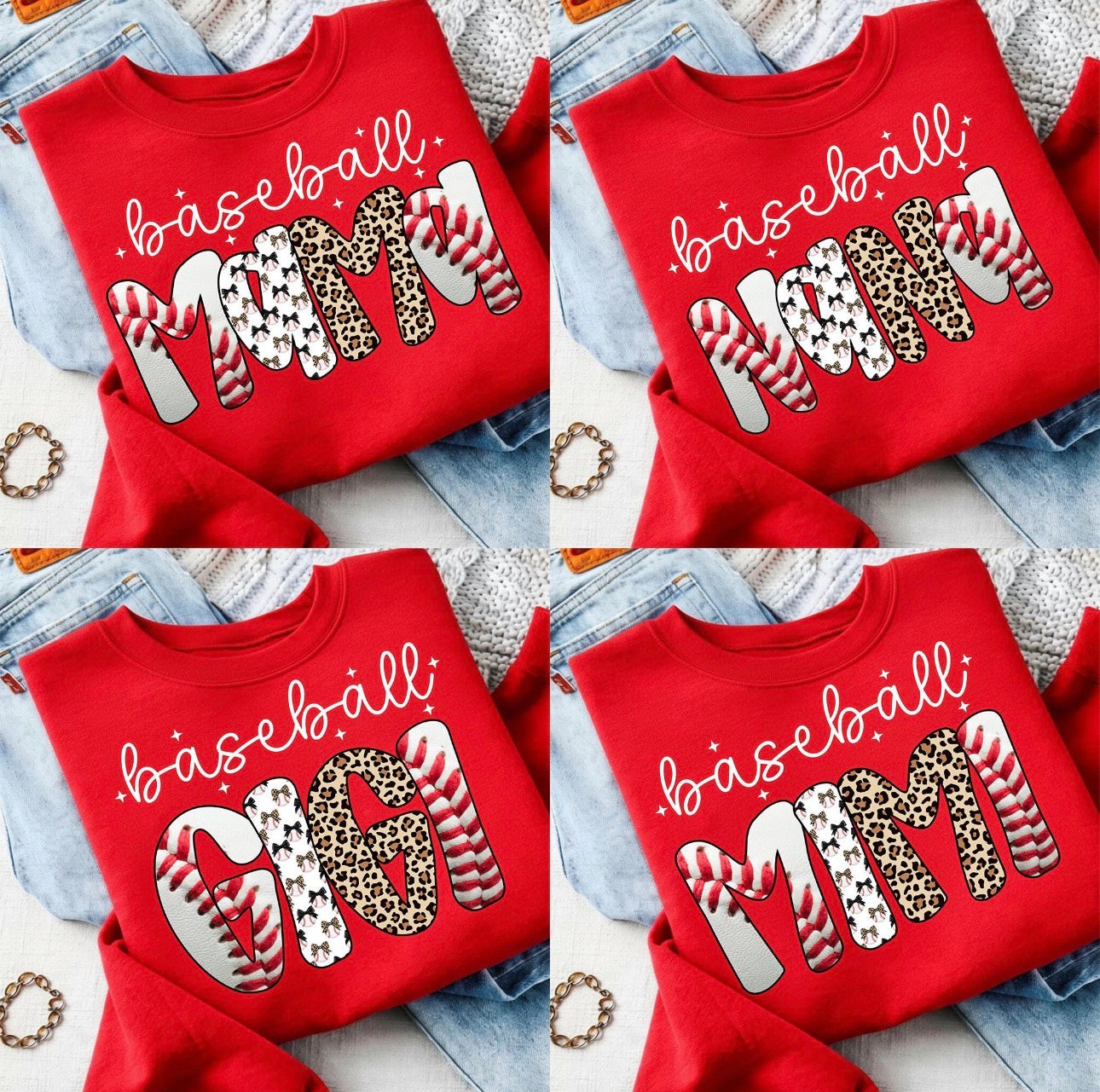Baseball Mama, Nana, Gigi, Mimi T-SHIRT