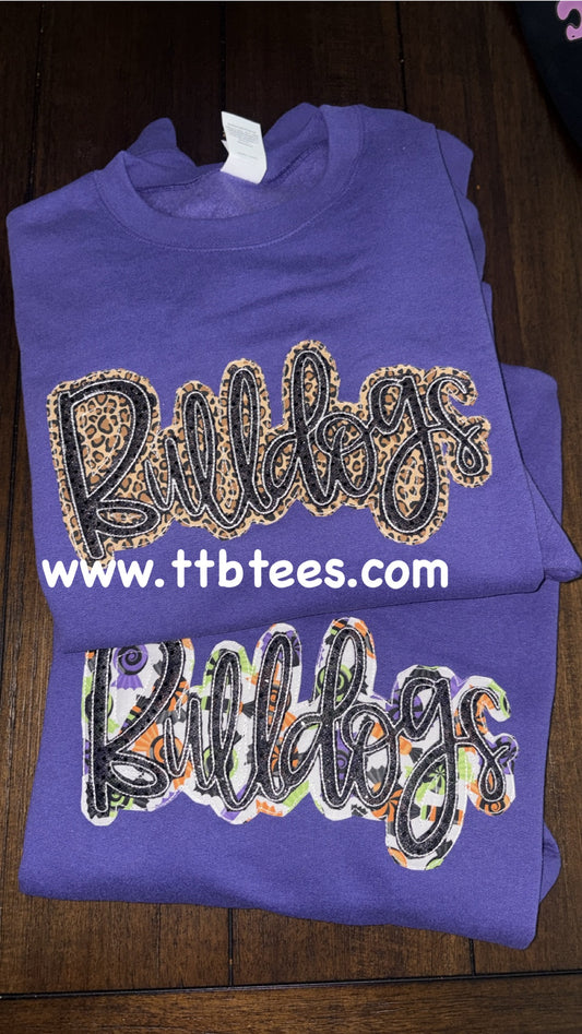 Adult Large: HALLOWEEN Bulldogs sweatshirt