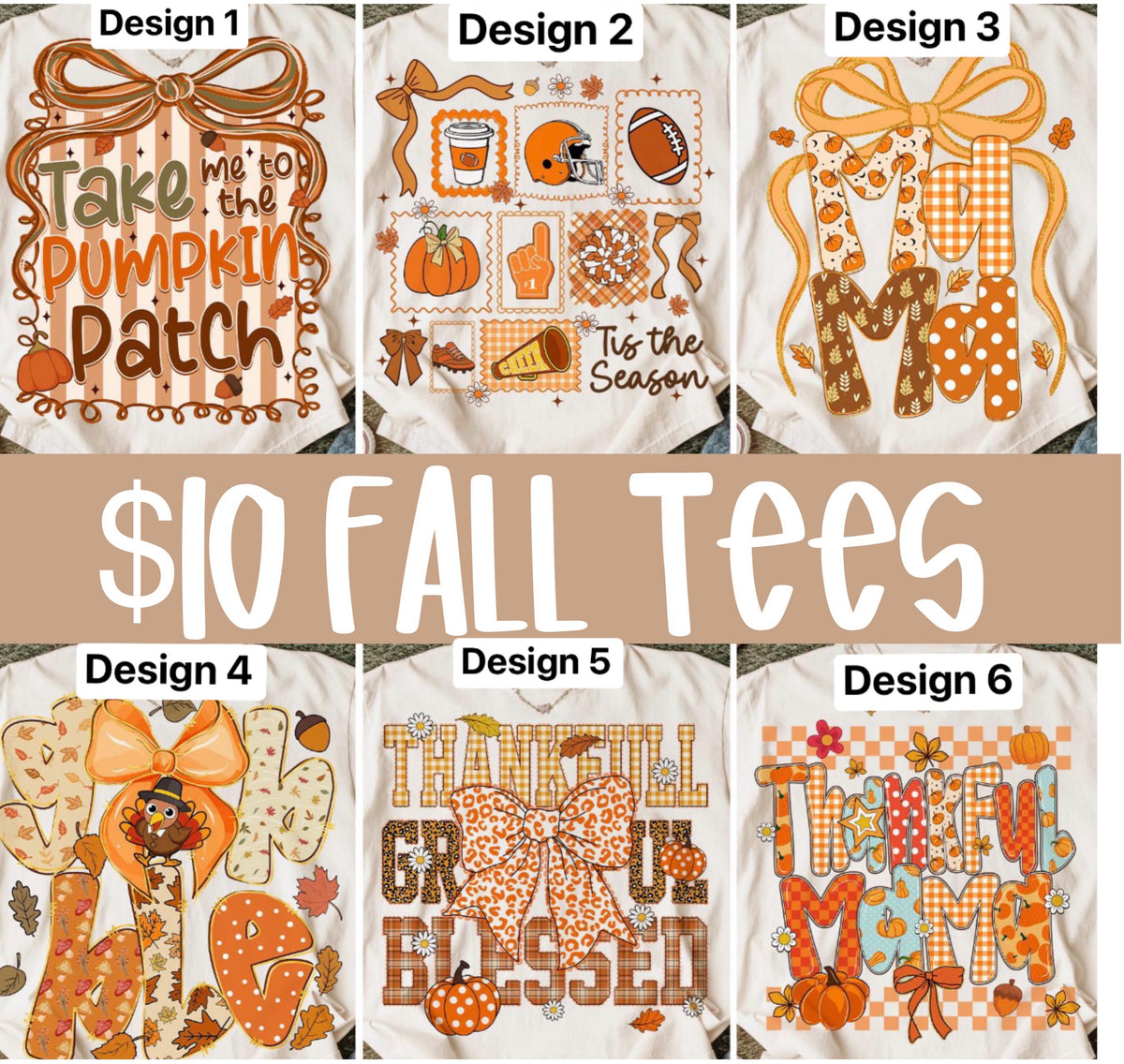 fall tees- design 1-6