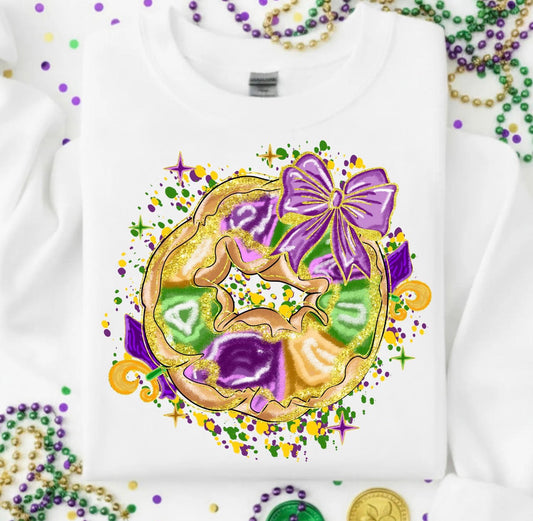 Mardi Gras Sweatshirt King Cake